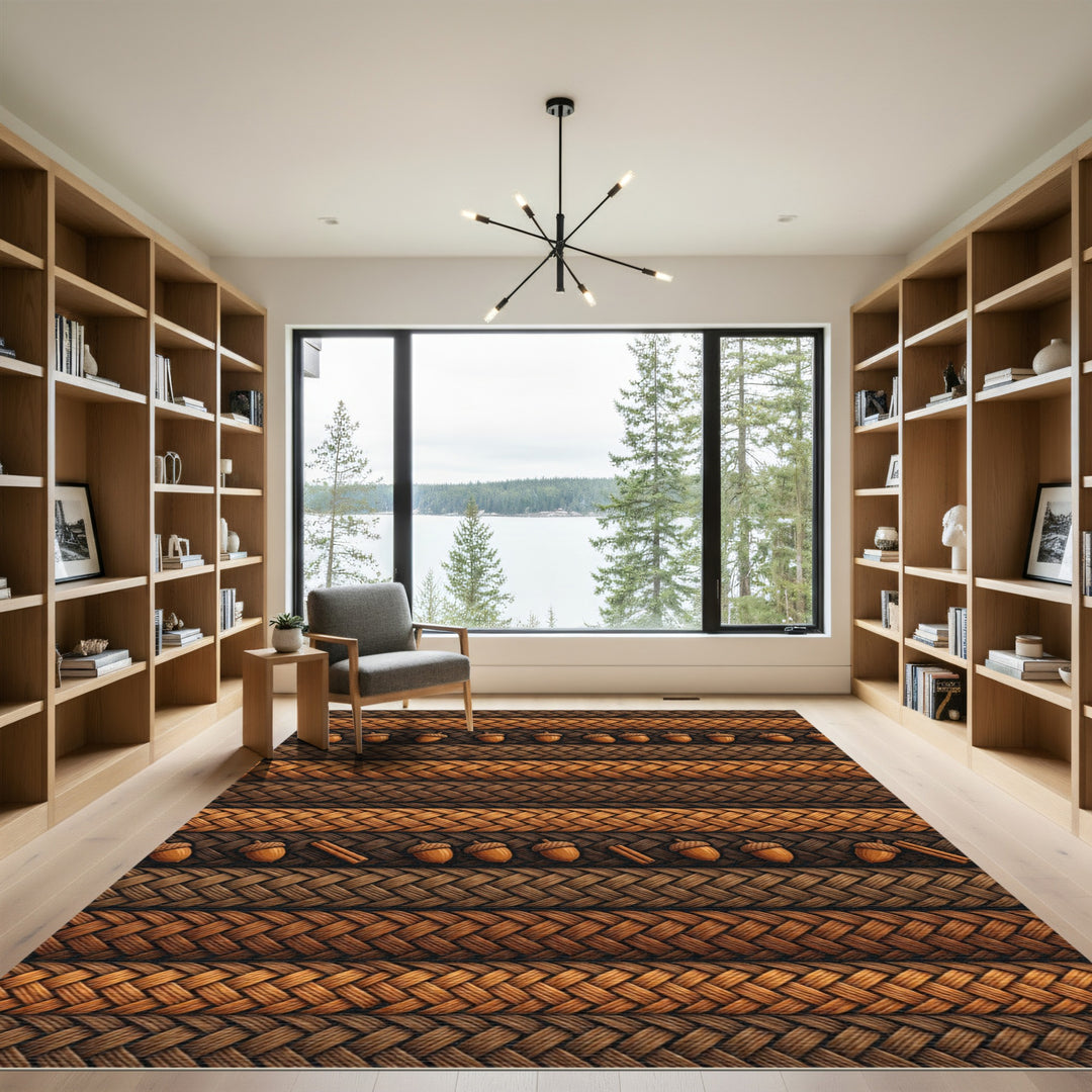 Earthy Acorn And Cinnamon Braid Rug
