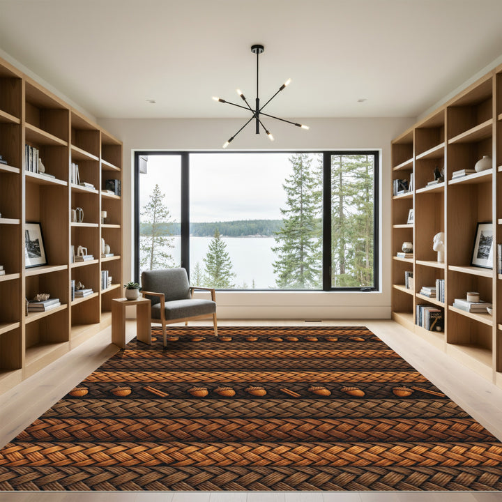 Earthy Acorn And Cinnamon Braid Rug
