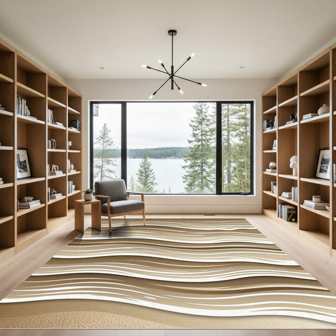 Earthy Tones Abstract Wavy Rug