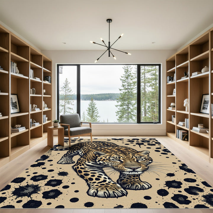 Leopard Roar Splatter Rug
