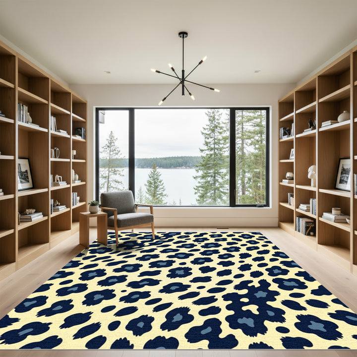 Bold Leopard Spots Yellow Rug