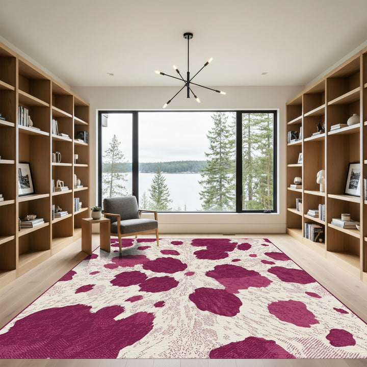 Berry Cowhide Spots Rug