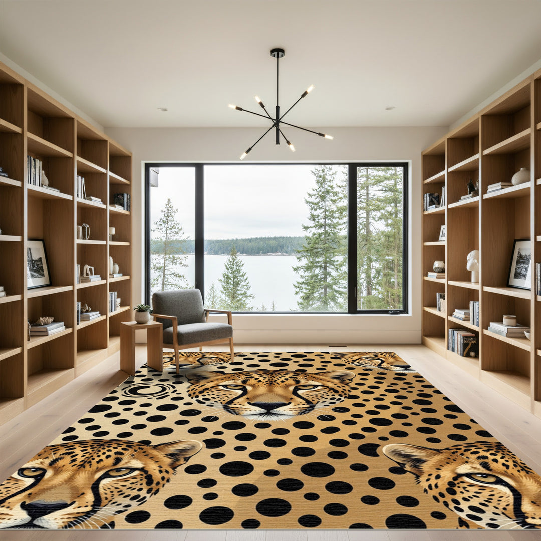Golden Cheetah Spot Art Rug