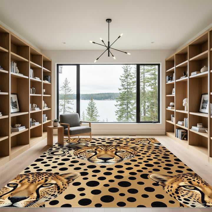 Golden Cheetah Spot Art Rug