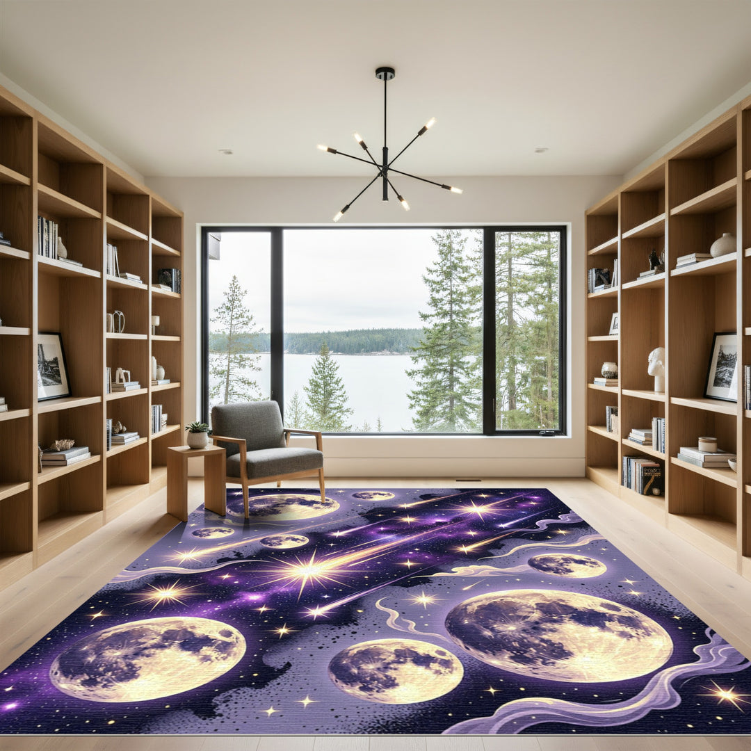 Cosmic Starry Night Moon Rug