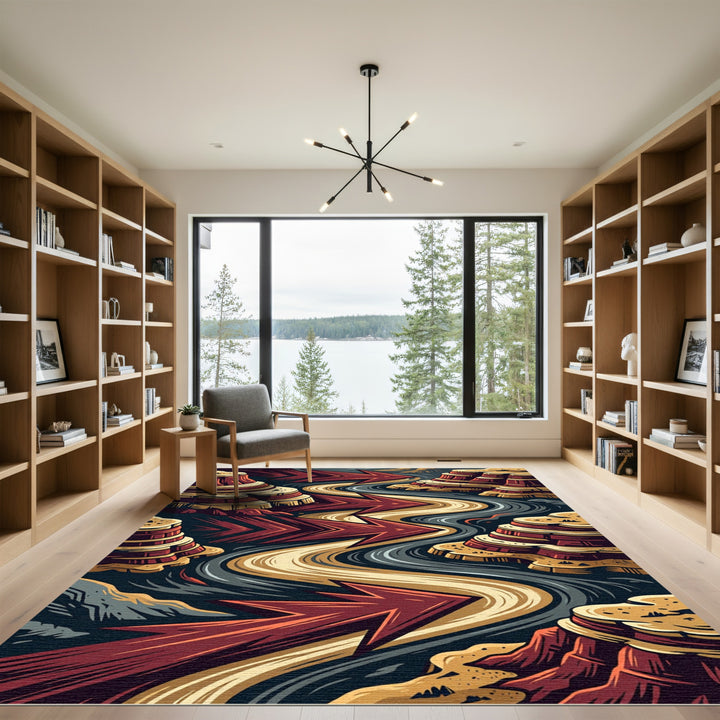 Abstract Canyon River Arrow Rug