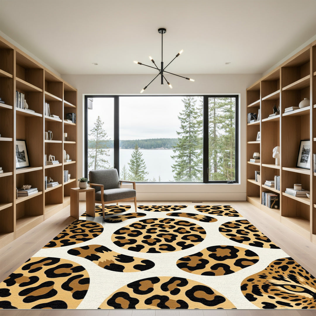 Wild Leopard Spots Oval Rug