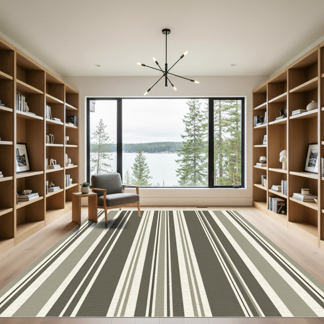 Earth Tones Vertical Stripe Rug
