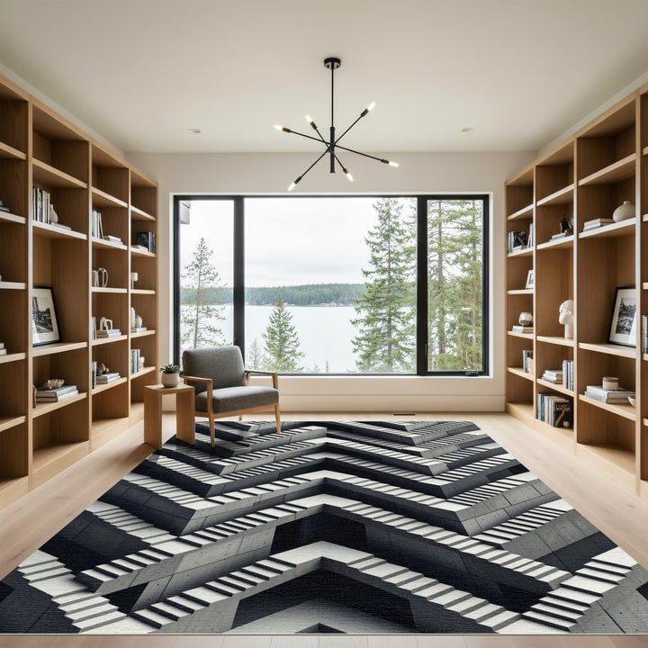 Optical Illusion Concrete Staircase Rug