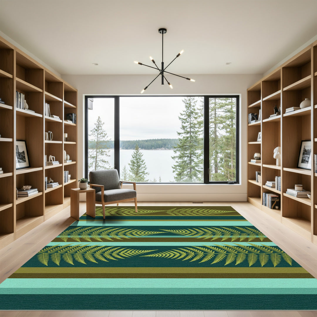 Golden Fern Botanical Stripes Rug