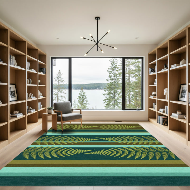 Golden Fern Botanical Stripes Rug