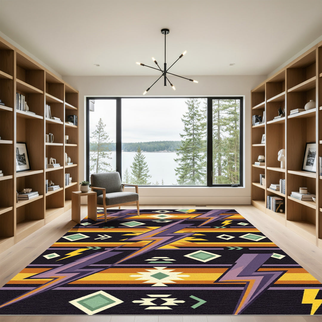 Thunderbolt Tribal Diamond Rug