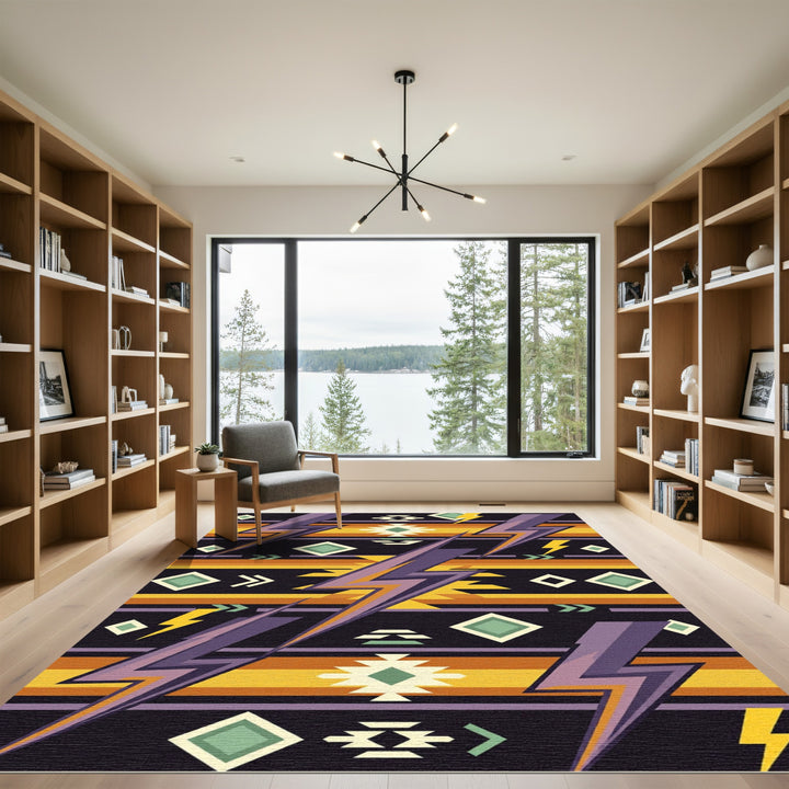 Thunderbolt Tribal Diamond Rug