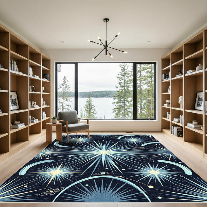 Cosmic Starburst Galaxy Swirls Rug