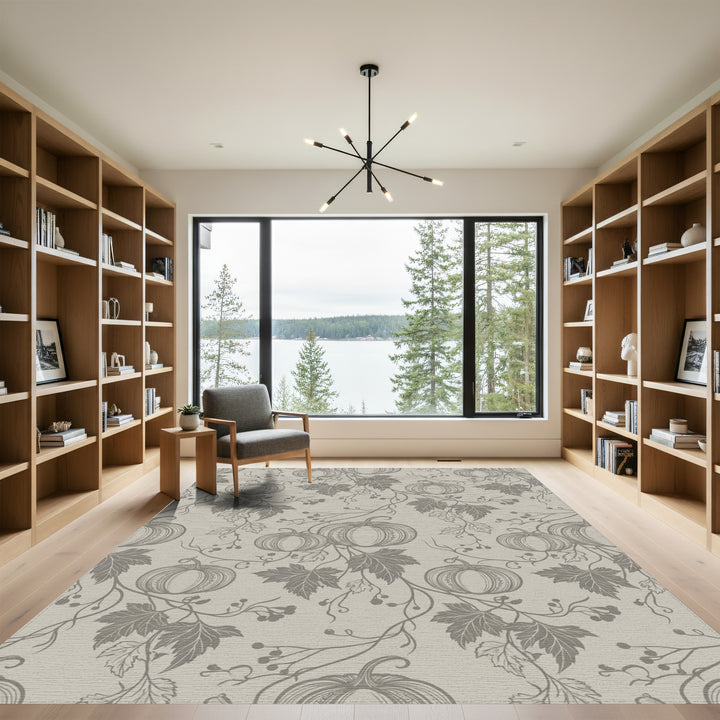 Autumn Pumpkin Vine Silhouette Rug