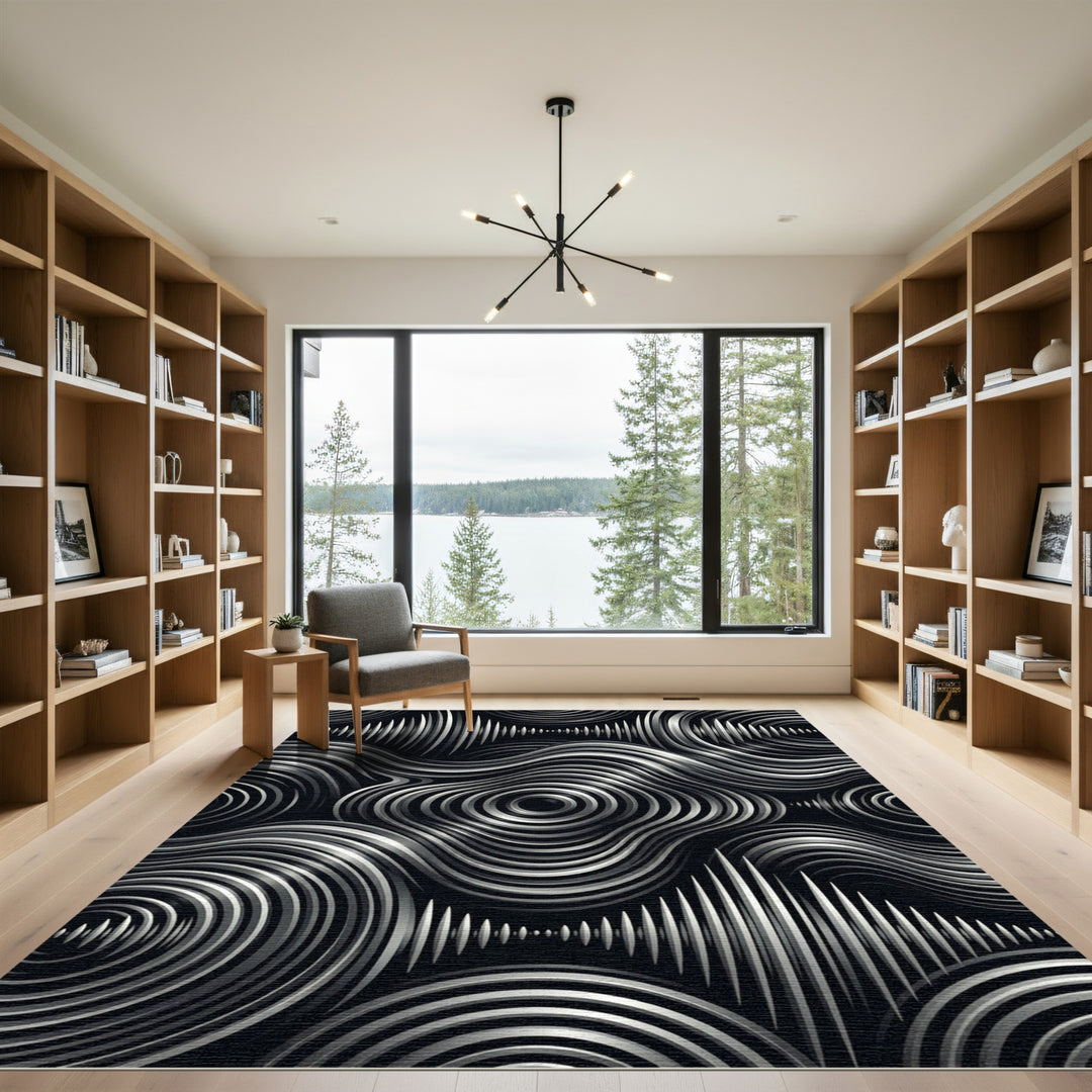 Concentric Waveform Aura Rug