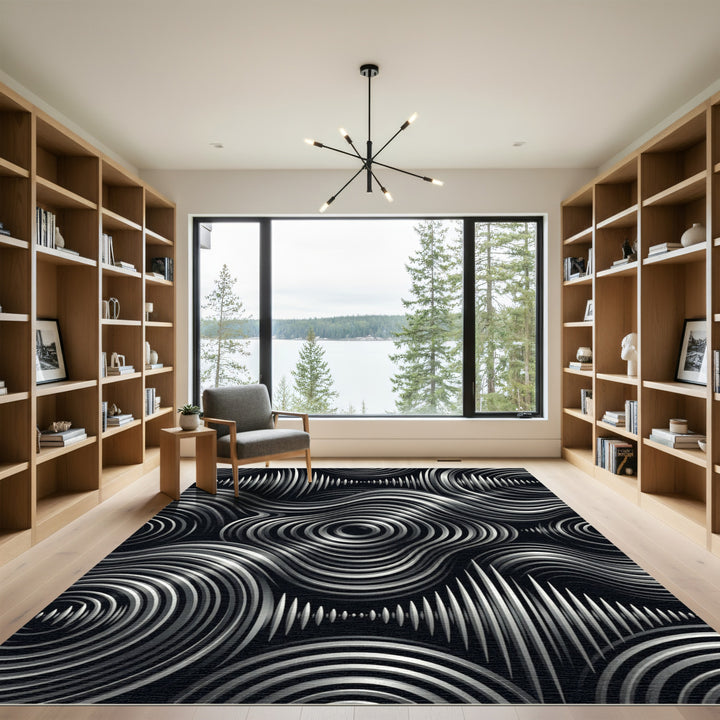 Concentric Waveform Aura Rug