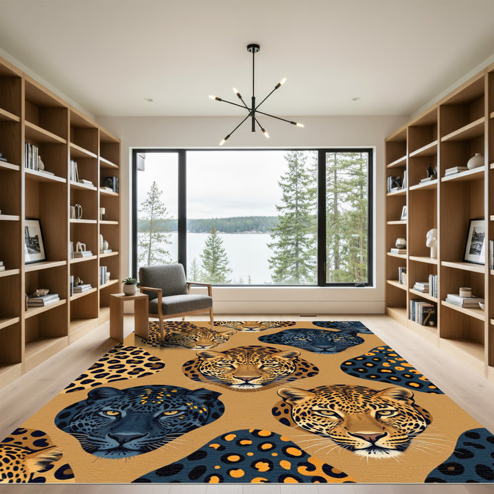 Exotic Leopard Faces And Spots Rug