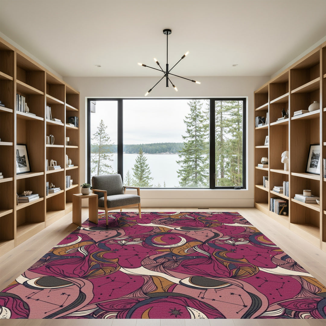 Cosmic Plum Celestial ConstellationsRug Rug