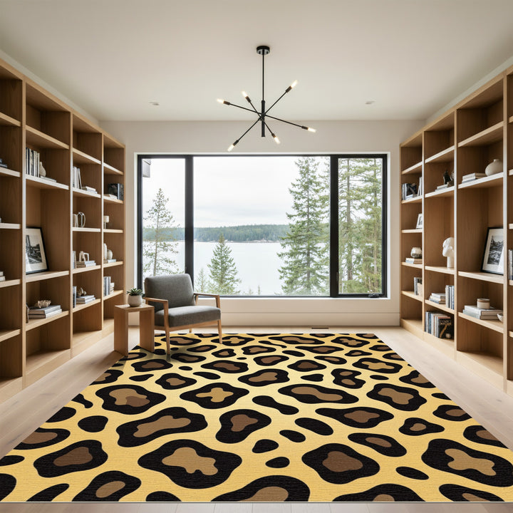 Luxurious Leopard Spots Gold Rug