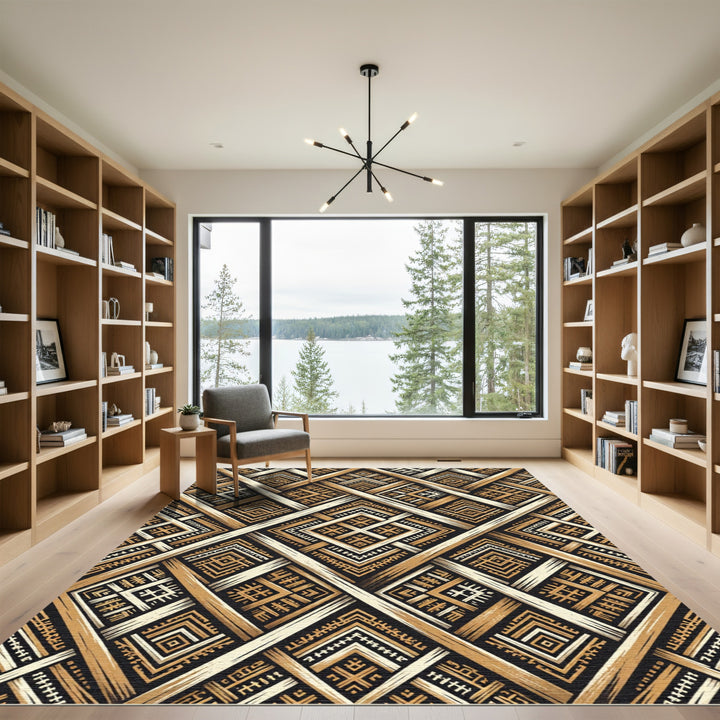 Tribal Diamond Weave Pattern Rug