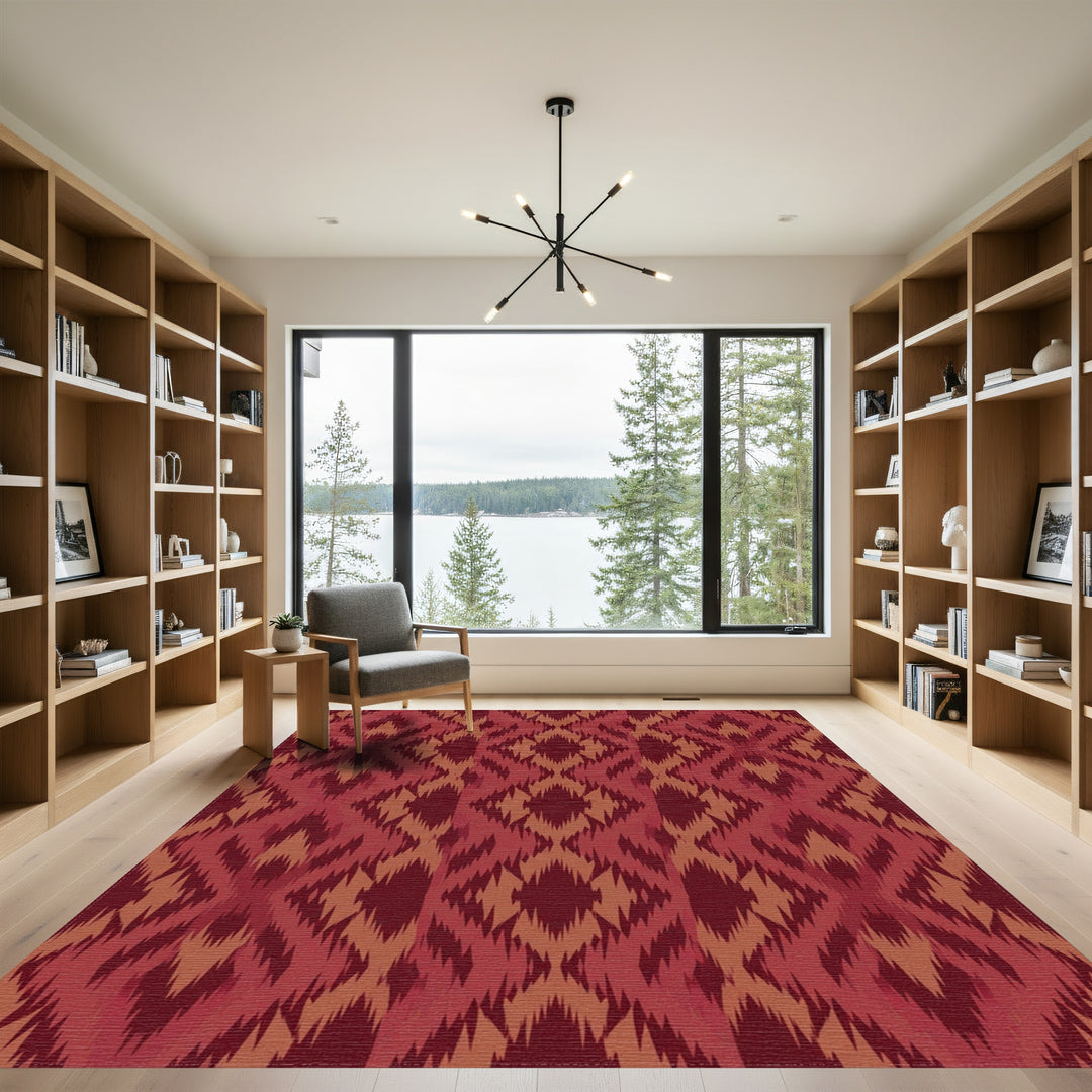 Crimson Rustic Diamond Stair Rug
