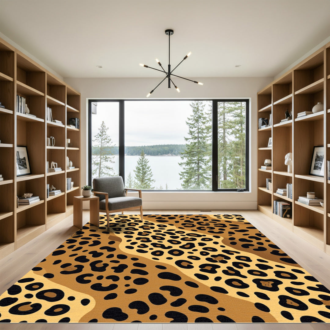 Bold Leopard Spots Abstract Rug