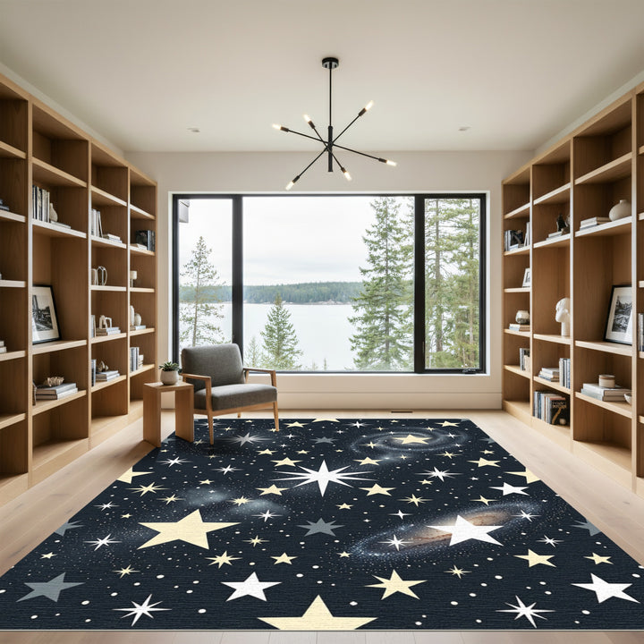 Cosmic Starry Night Galaxy Rug