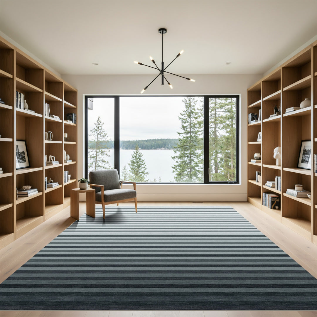 Gradient Gray Horizontal Stripe Rug