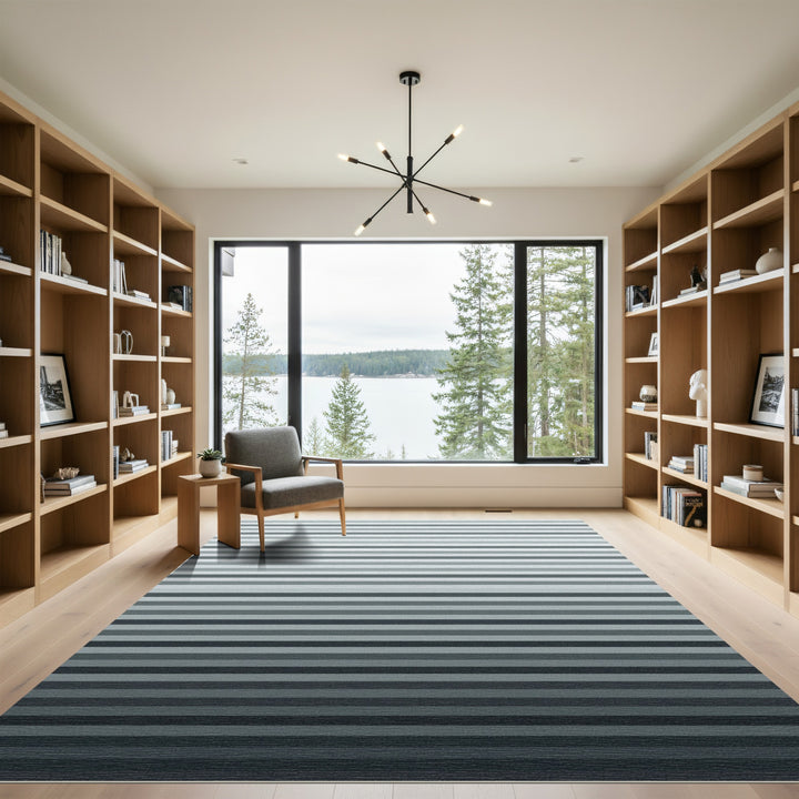 Gradient Gray Horizontal Stripe Rug