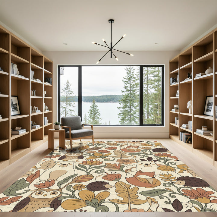 Whimsical Forest Woodland Friends Rug