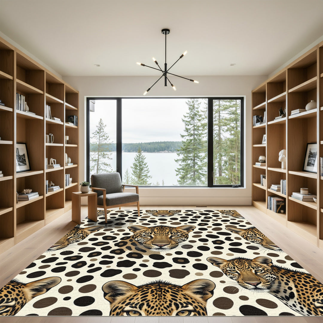 Leopard Spots Face Cream Rug