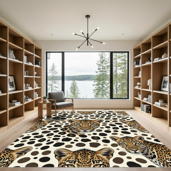 Leopard Spots Face Cream Rug
