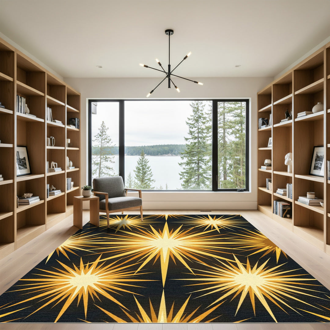Radiant Golden Starburst Radiance Rug