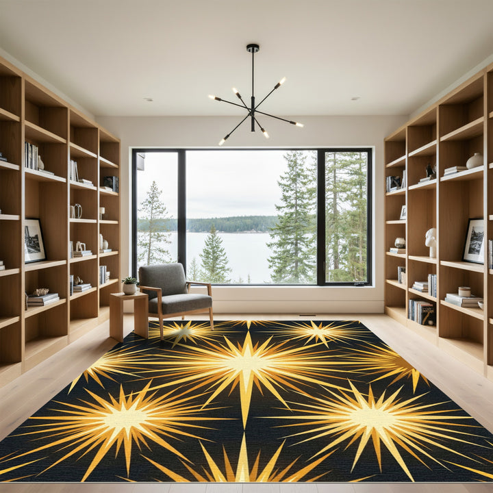 Radiant Golden Starburst Radiance Rug