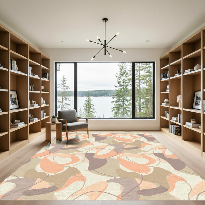 Earthy Abstract Fluid Shapes Rug