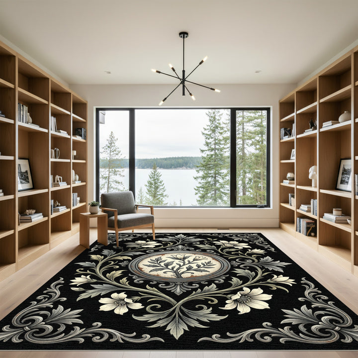 Vintage Floral Frame Rug