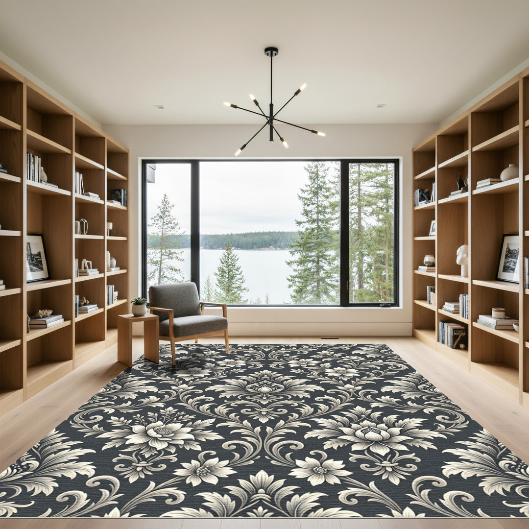 Timeless Cream Floral Damask Rug