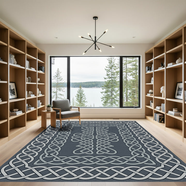 Silver Celtic Knot Border Rug