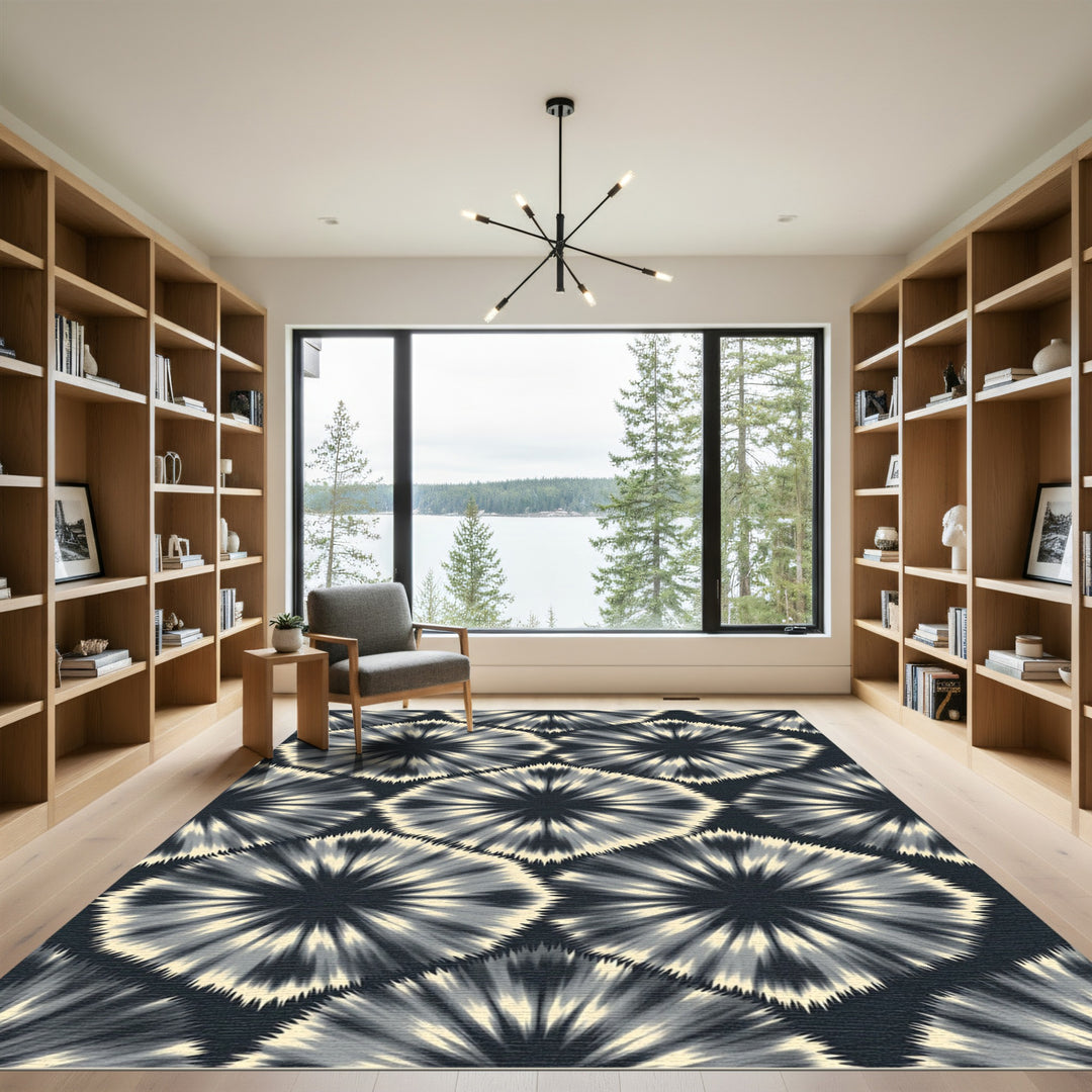 Tie-dye Starburst Diamond Rug