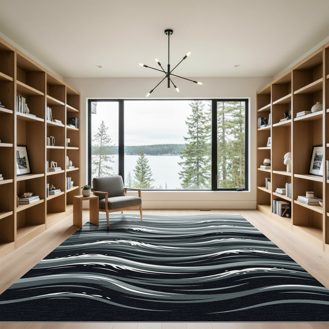 Monochromatic Abstract Wave Rug