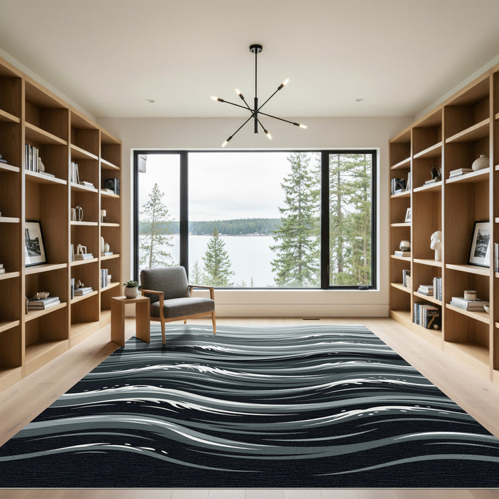 Monochromatic Abstract Wave Rug