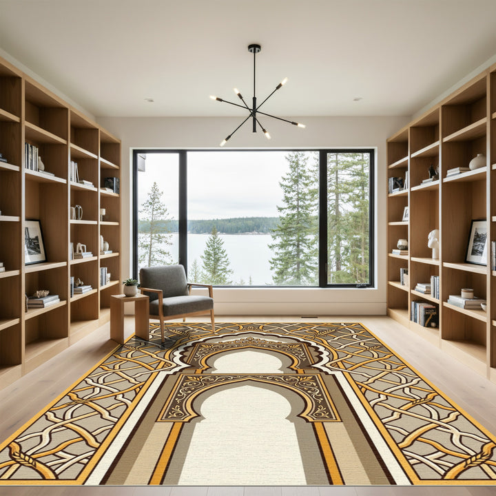 Golden Wheat Archway Arabesque Rug