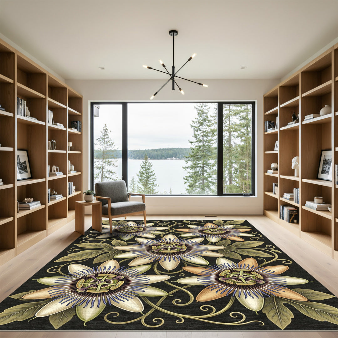 Art Nouveau Passion Flower Elegance Rug