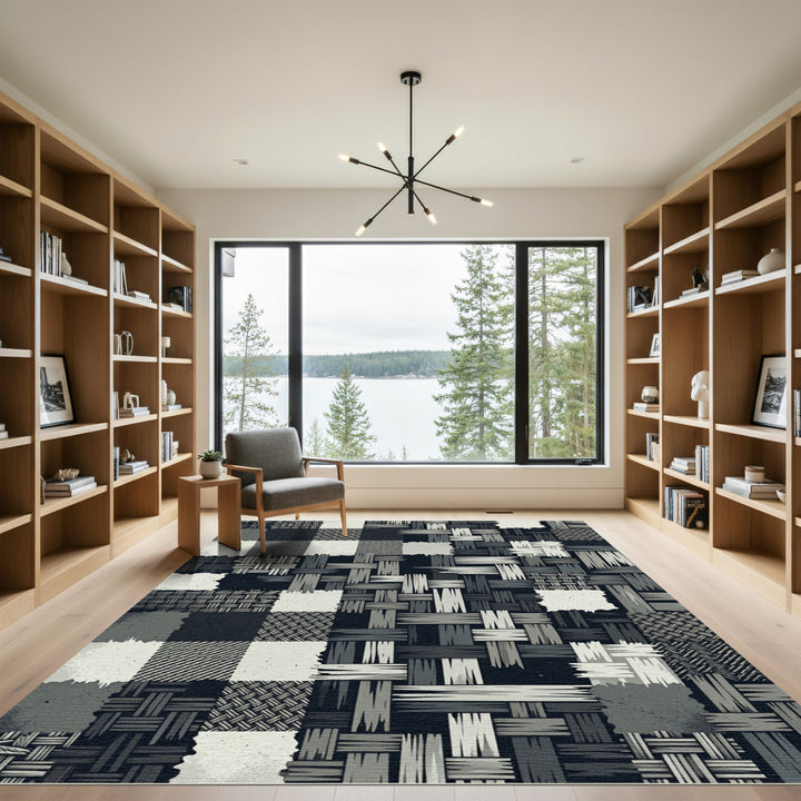 Rustic Buffalo Check Woven Rug