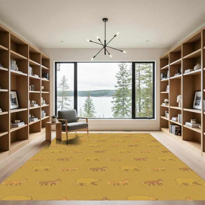 Golden Bear Fox Woodland Repeat Rug