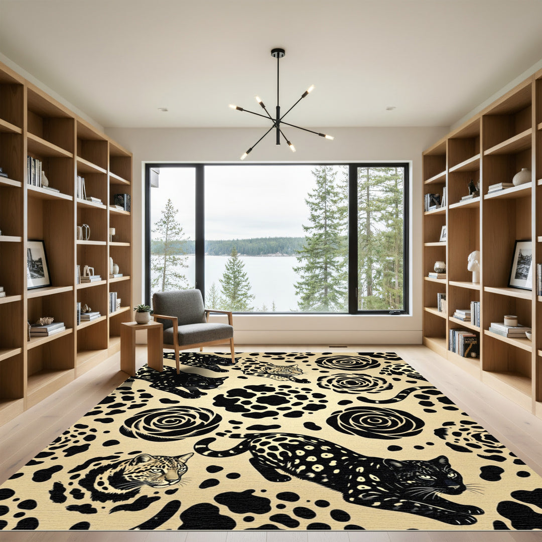 Black Panther Rose Spots Rug