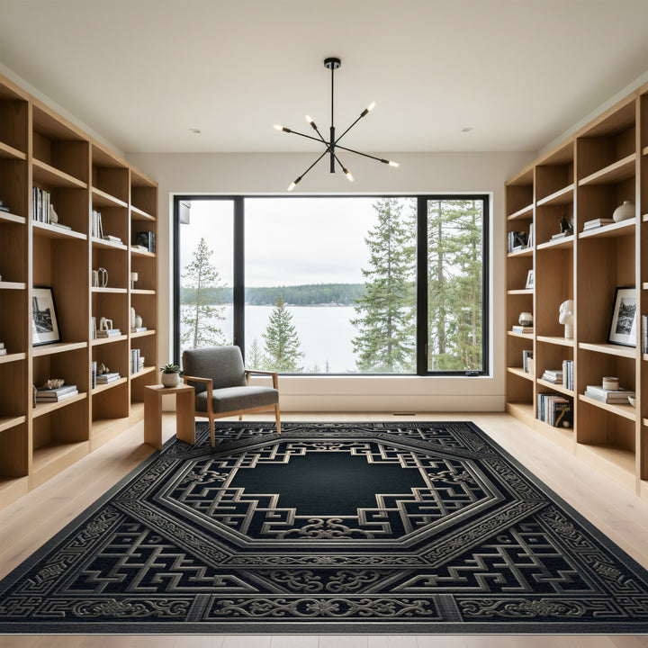 Elegant Octagonal Lattice Work Rug