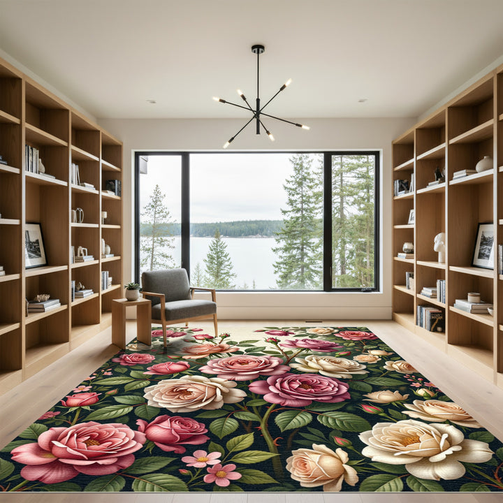 Vintage Rose Garden Floral Rug
