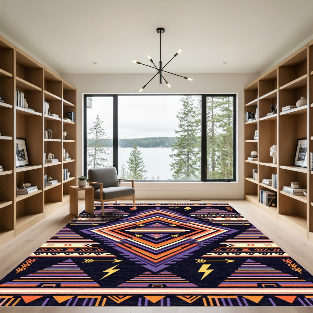 Tribal Geometric Arrow Diamond Rug